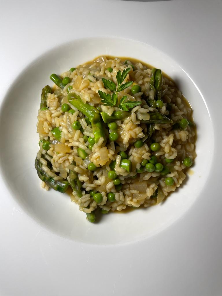 pea asparagus risotto Julie neville home cooking