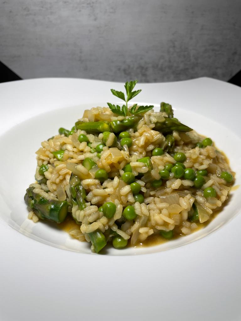 pea asparagus risotto Julie neville home cooking
