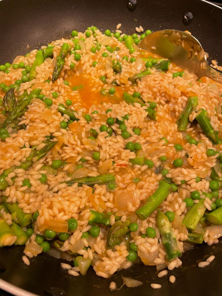 Pea and asparagus saffron risotto recipe by home cooking with julie neville1