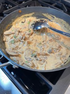 mushroom strognoff recipe by home cooking with julie neville0