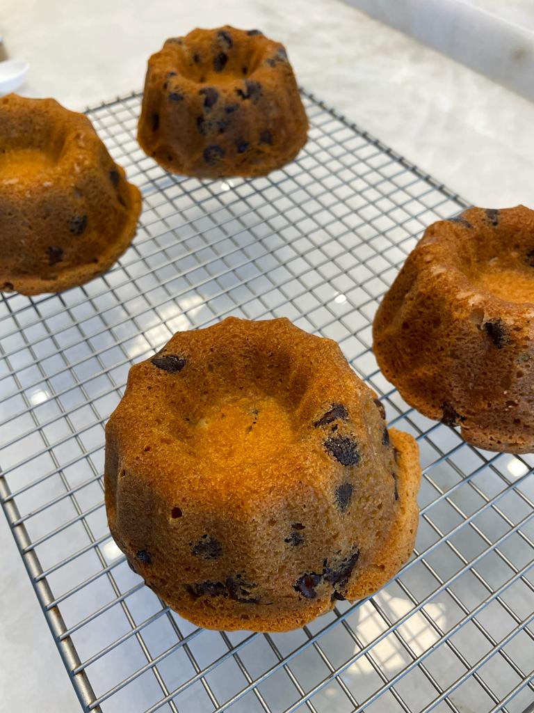 Chocolate chip mini bundt cakes recipe by home cooking with julie neville0