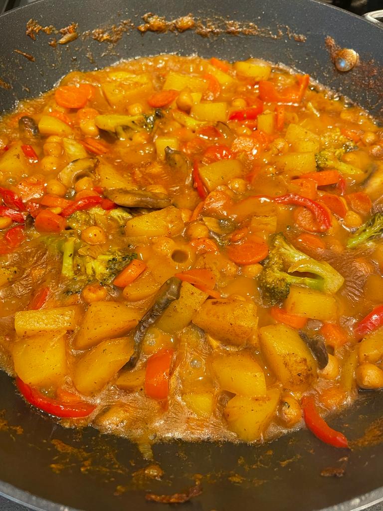 Mild vegan coconut curry recipe by home cooking with julie neville2