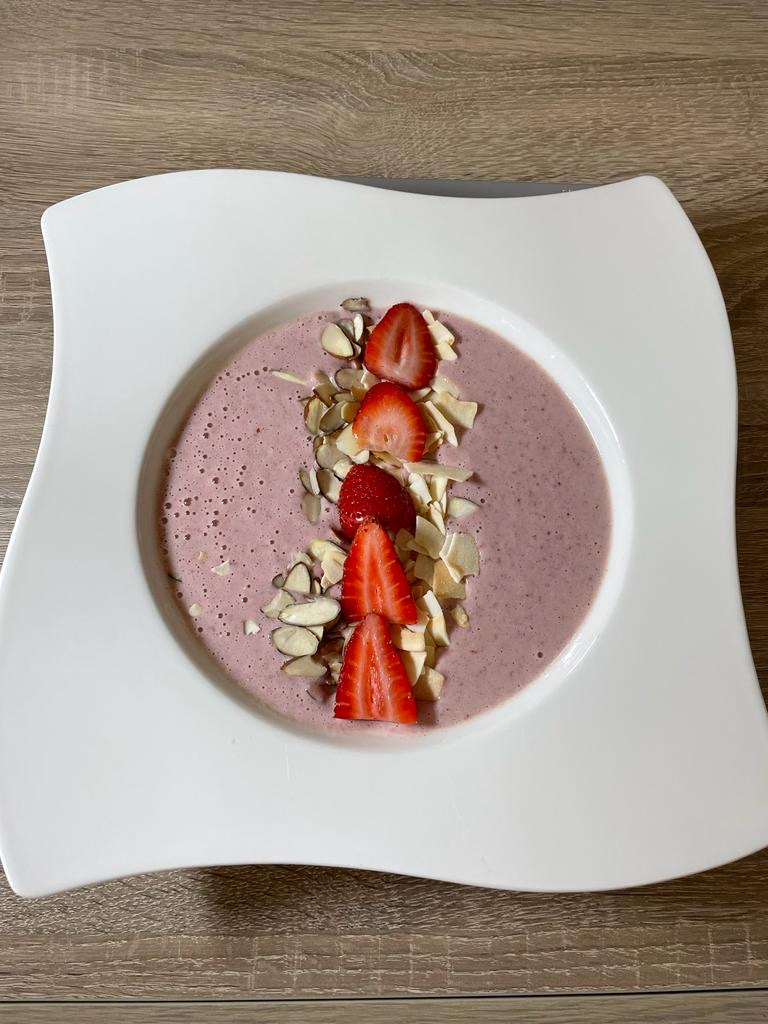 Strawberry smoothie bowl recipe by home cooking with julie neville4