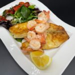 Pan fried tilapia with butter sautéed shrimp and oven roasted vine tomatoes home cooking with julie neville3