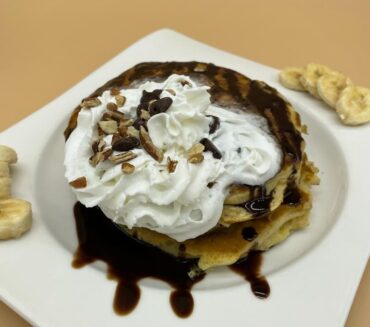 Chocolate banana pancakes