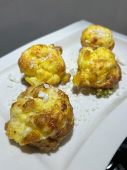 Pea and Goats Cheese Egg Bites